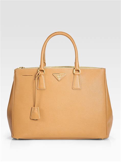 prada saffiano lux double zip tote caramel|Review: Prada Saffiano Lux / Galleria Double Zip Tote Bag.